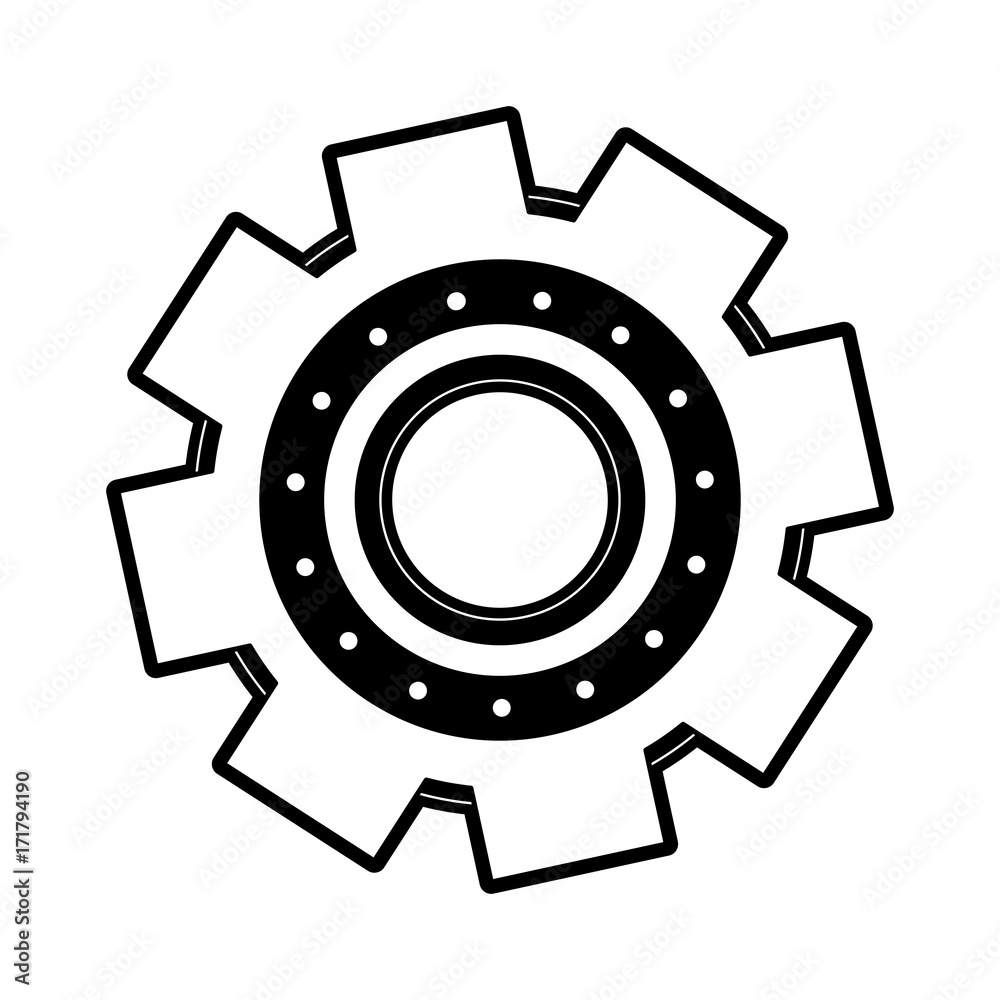 single gear icon image vector illustration design black and white single gear icon image vector illustration design black and white