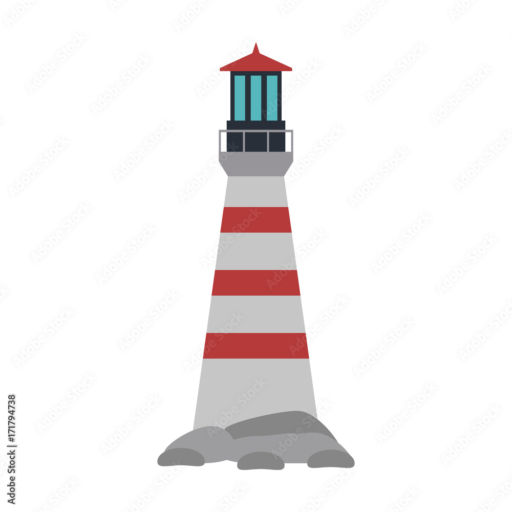 lighthouse nautical icon image vector illustration design 