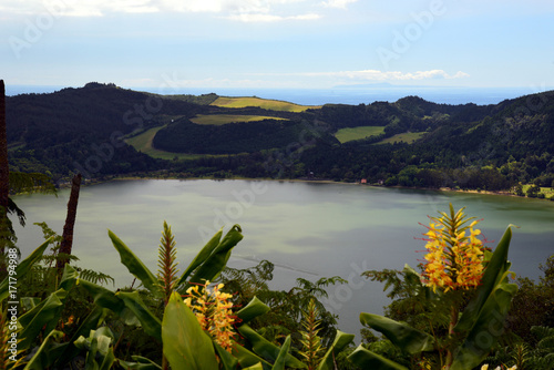 Crater Lake in the valley of Furnas (Azores) photo