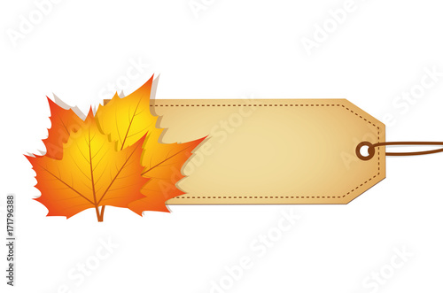 papieranhänger mit herbstlaub
