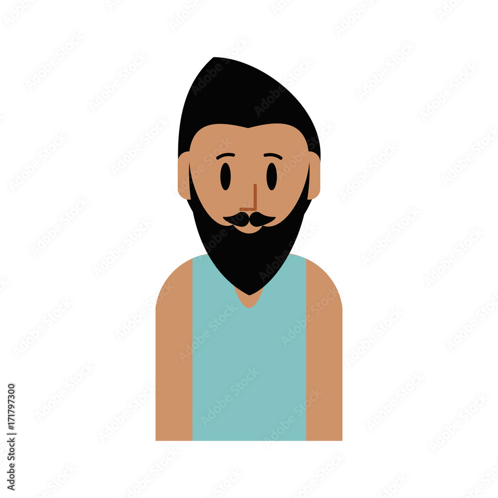 young happy man with long beard icon image vector illustration design young happy man with long beard icon image vector illustration design