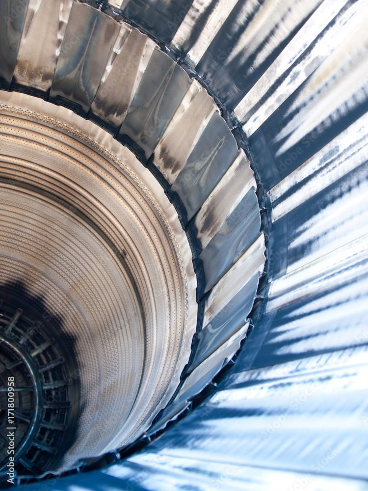 Obraz premium Fighter jet engine closeup