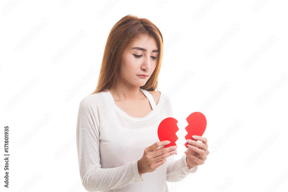 Beautiful young Asian woman with broken heart. Beautiful young Asian woman with broken heart.