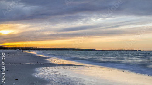 Ostseestrand Prerow sum Sonnenuntergang