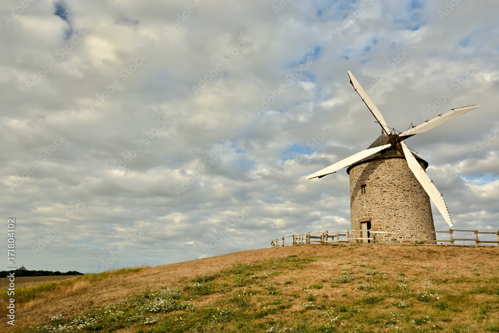 Windmill near Le Mont-Saint Michel Windmill near Le Mont-Saint Michel