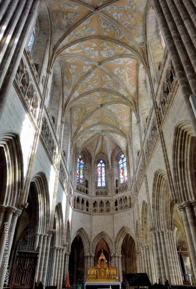 Intérieur de la cathédrale Saint-Tugdual de Tréguier en Bretagne