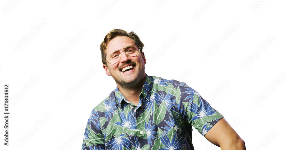 funny retro man with mustache and glasses real smile funny retro man with mustache and glasses real smile