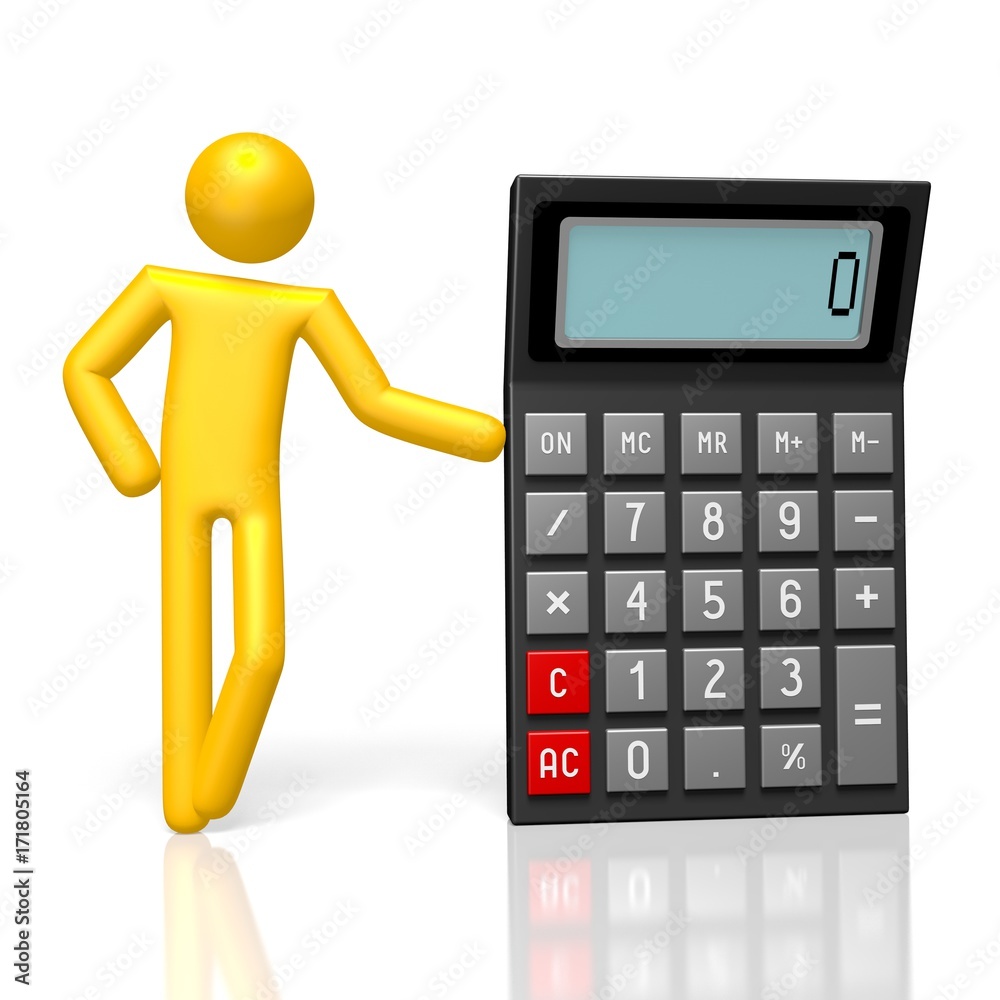 3D calculator, catoon character 3D calculator, catoon character