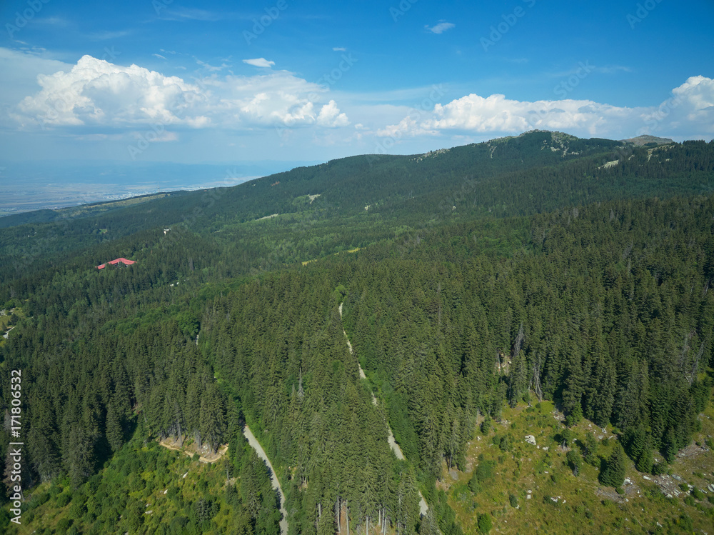 Green mountain aerial photo