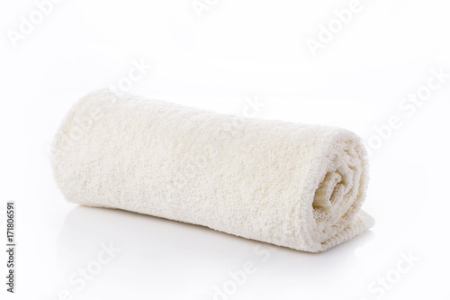 Canvas Print White towel roll on white background