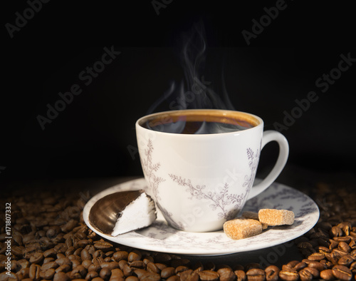 Fragrant black coffee