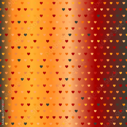Gradient heart pattern. Seamless vector