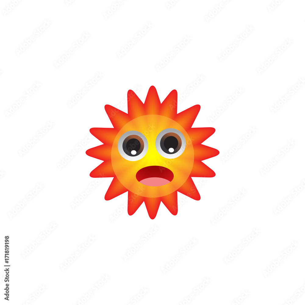 Fun cute cartoon character sun.