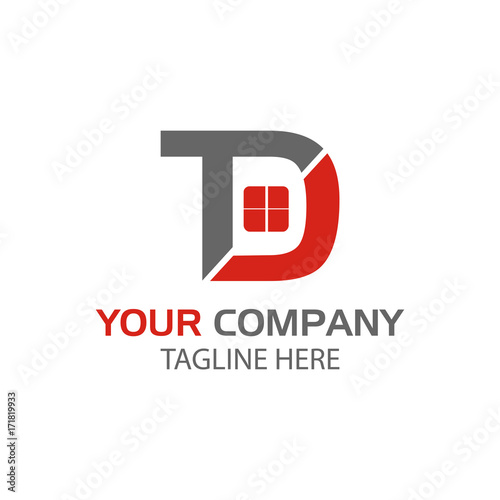 Creative Letter T and D Logo design, home logos