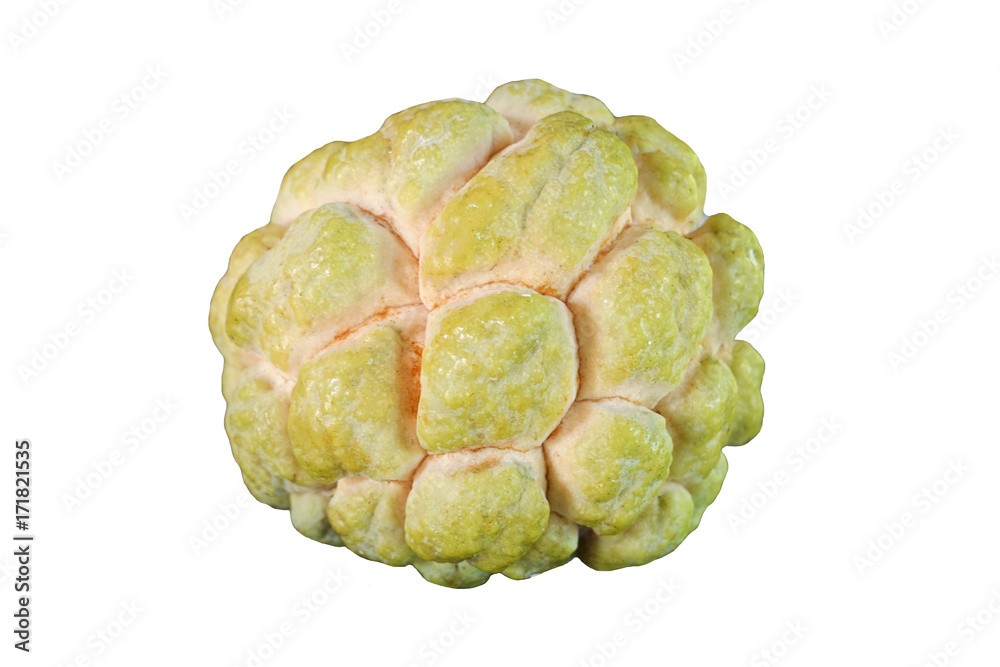 Fototapeta premium custard apple fruit isolated on white background.