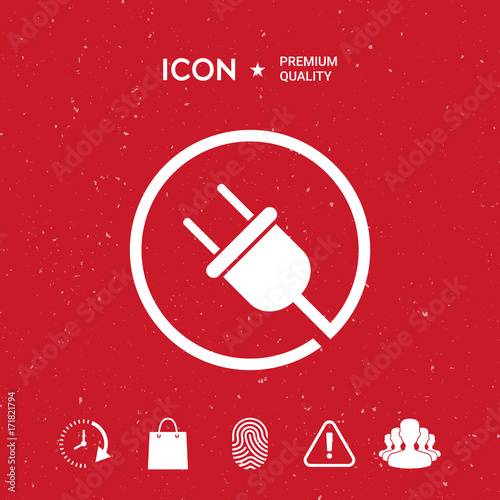 Plug in round icon
