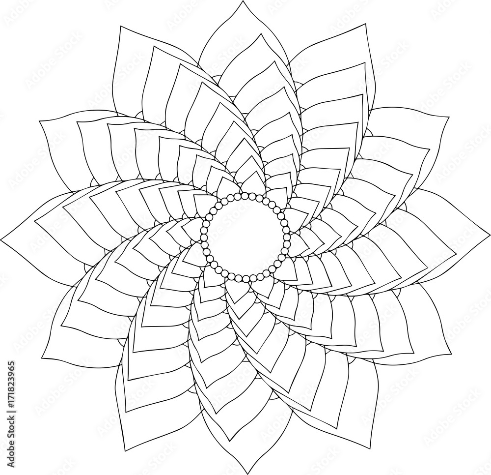 Obraz premium black and white online art. Geometric Round Ornament
