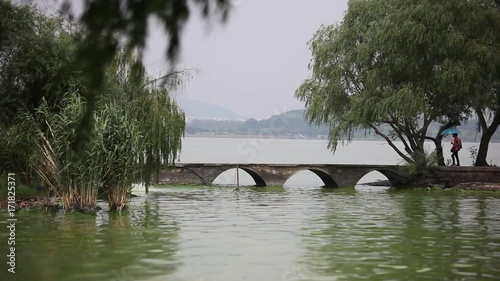 beautiful arch bridge of Taihu Lake 