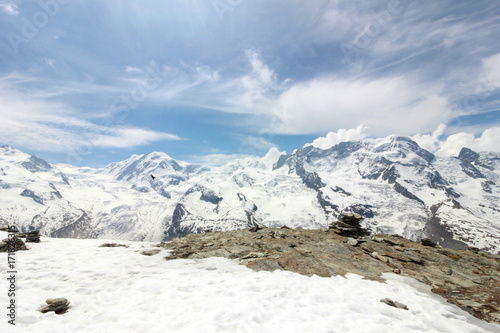 Beautiful mountain landscape with views of the Matterhorn Switzerland. © oopoontongoo