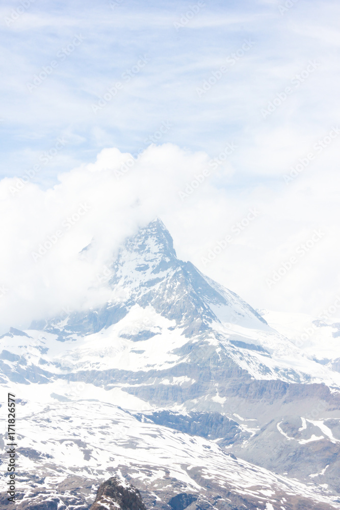 Beautiful mountain landscape with views of the Matterhorn Switzerland.