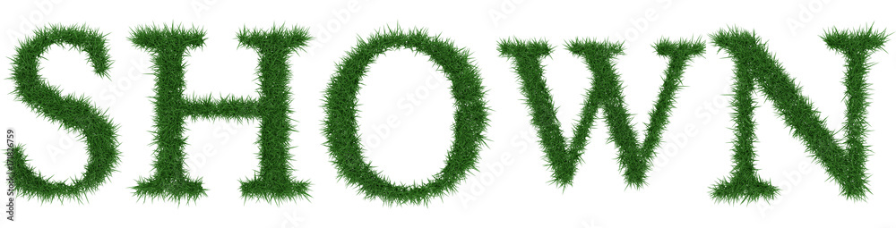 Shown - 3D rendering fresh Grass letters isolated on whhite background. Shown - 3D rendering fresh Grass letters isolated on whhite background.