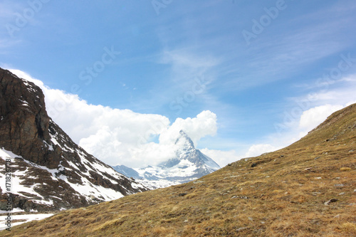 Beautiful mountain landscape with views of the Matterhorn Switzerland.