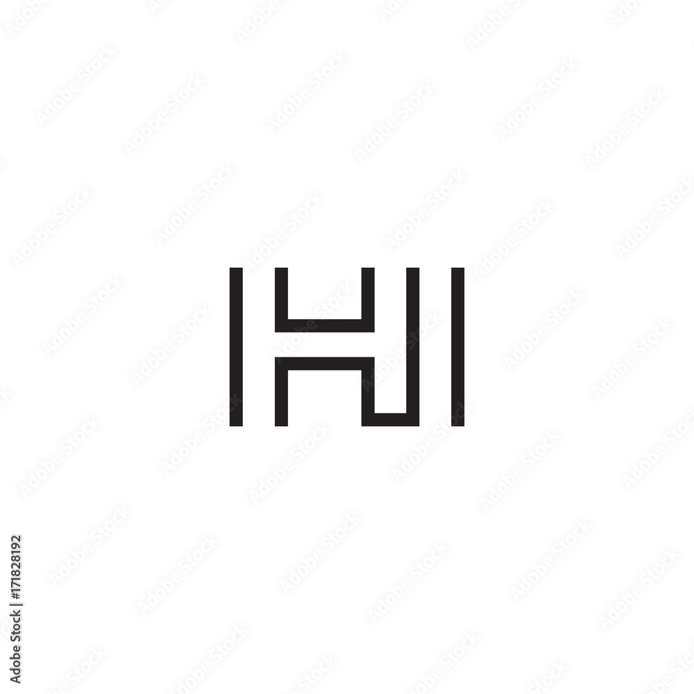 initial letter logo line unique modern HA to HZ initial letter logo line unique modern HA to HZ