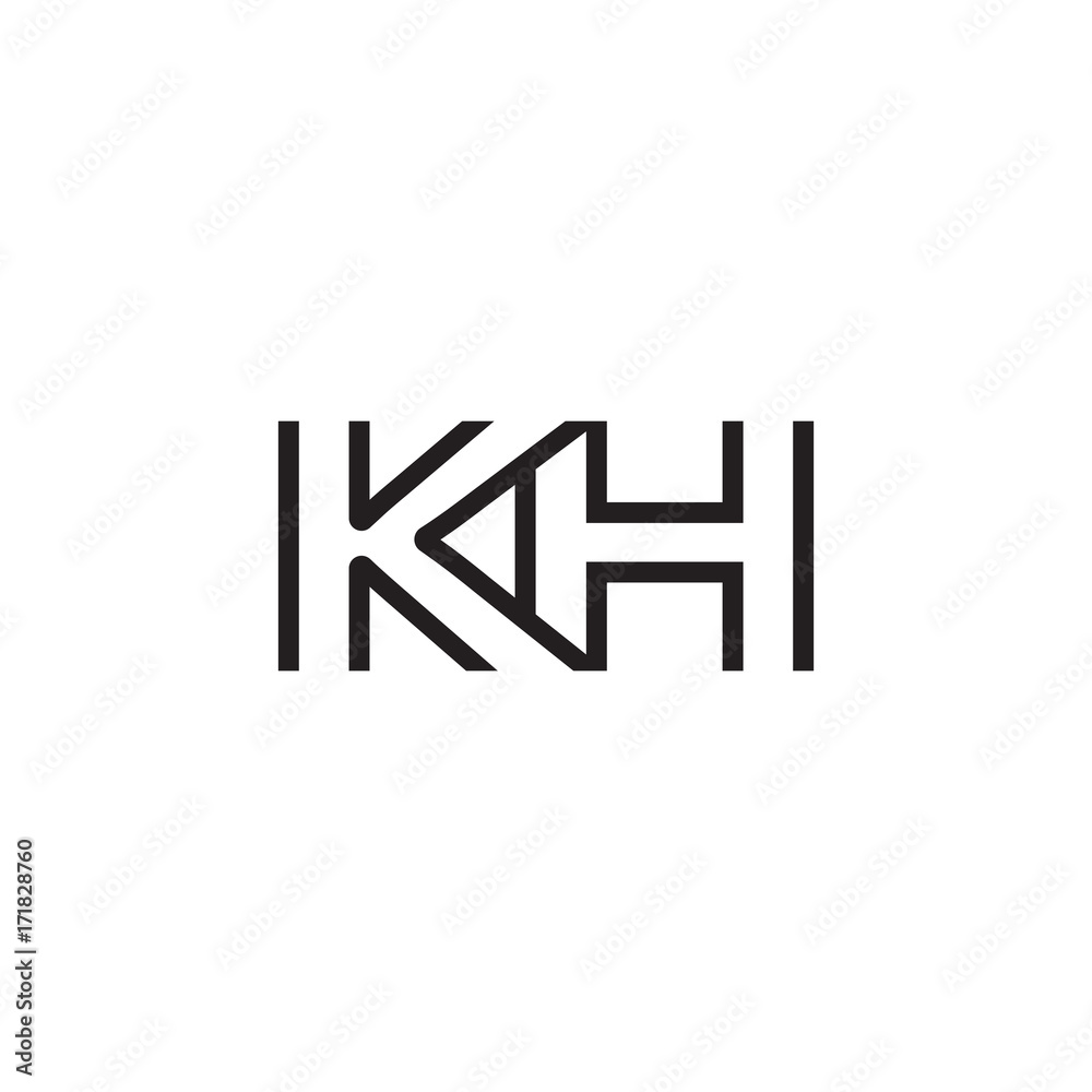 initial letter logo line unique modern KA to KZ