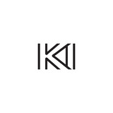 initial letter logo line unique modern KA to KZ