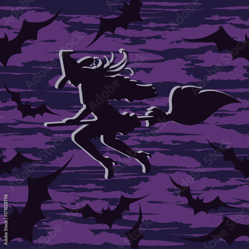 Happy Halloween seamless background, vector illustration
