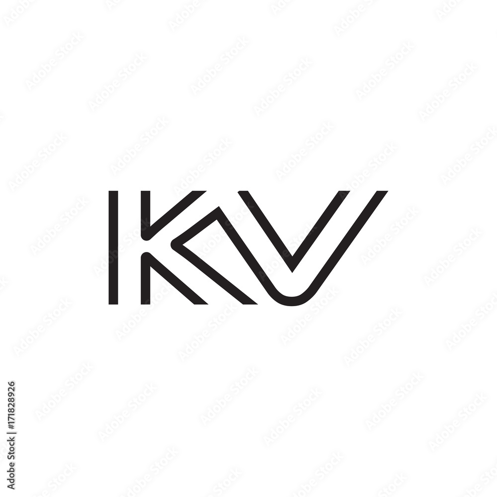 initial letter logo line unique modern KA to KZ