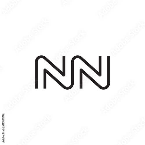 initial letter logo line unique modern NA to NZ