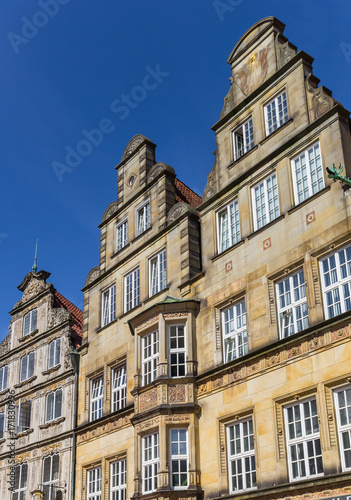 Facades of historical houses at the market square in Bremen