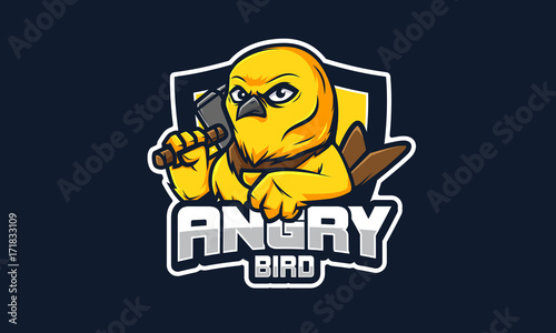 Angry Bird E Sport logo, 100%vector editable