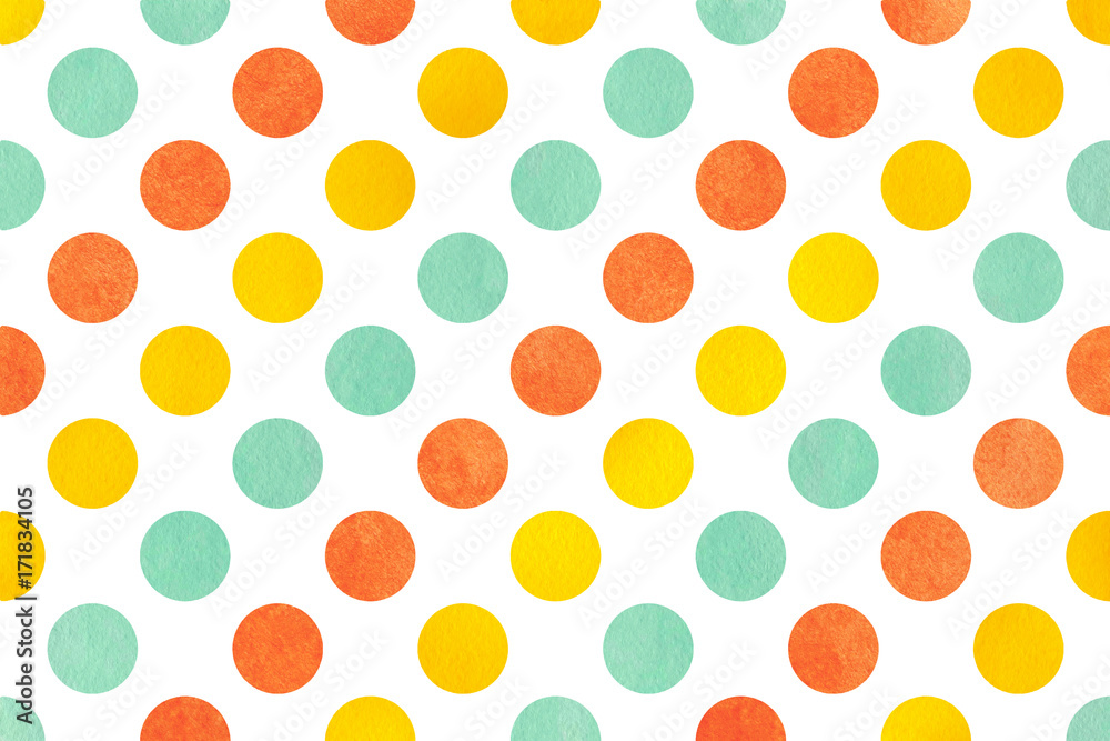 Watercolor polka dot background. Watercolor polka dot background.