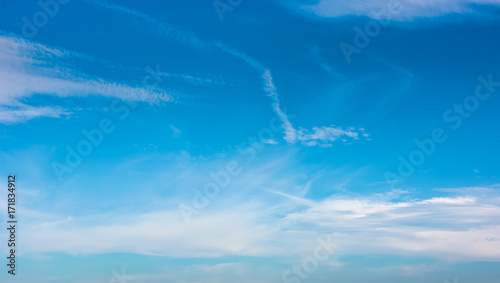 beautiful cloud formation on a blue sky. lovely nature background