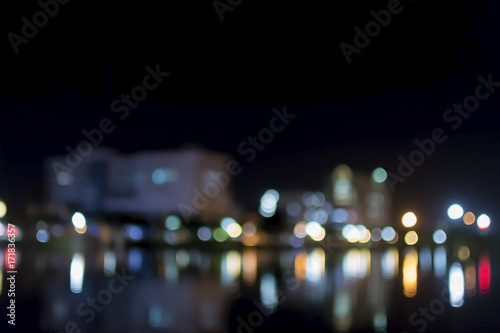 Bokeh lights background of town © THEGOT