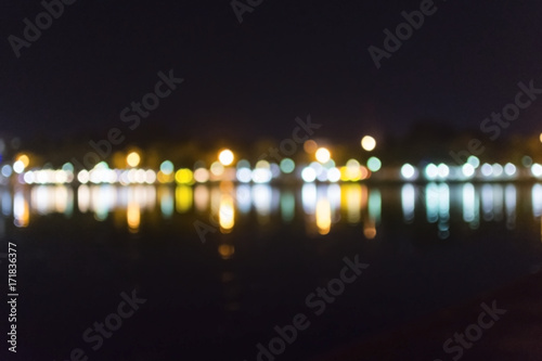 Bokeh lights background of town