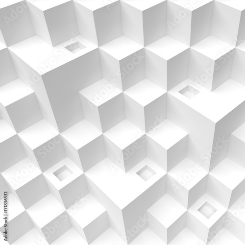 White Cubes Background. Abstract Architecture Wallpaper