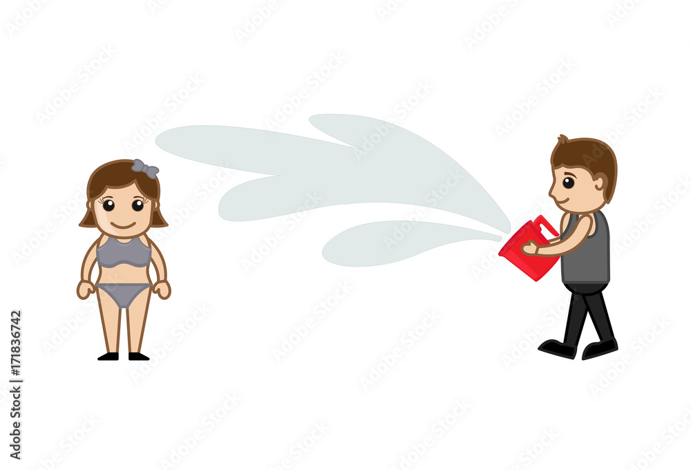 Boy Throwing Water on Girl Stock Vector Adobe Stock