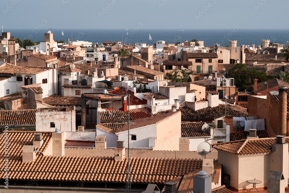 Palma de Mallorca view over the rooftops