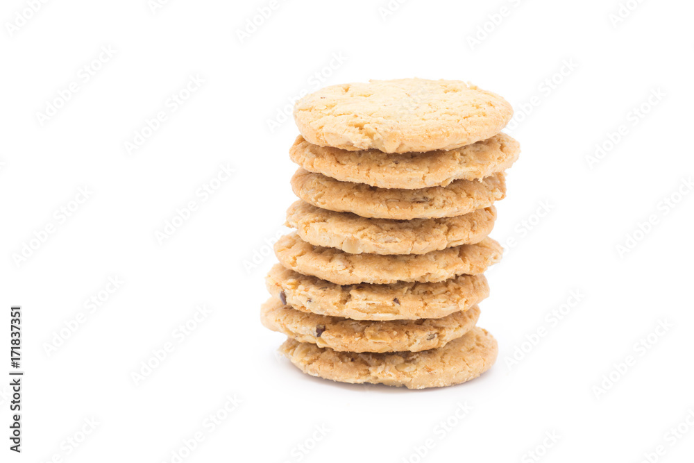 Cereal cookies or grains cookies isolated on white background. Cereal cookies or grains cookies isolated on white background.