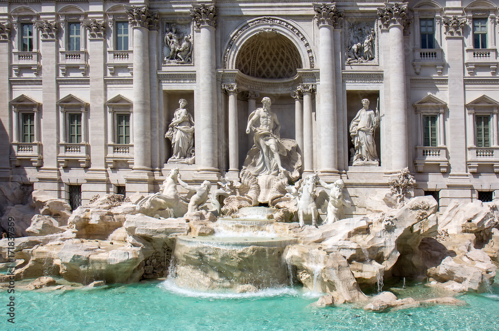 Fototapeta premium Detail from Trevi fountain in Rome, Italy