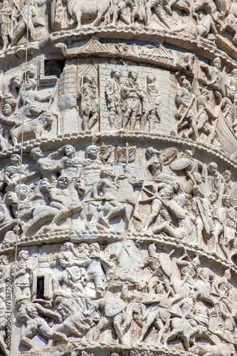 Detail of Marco Aurelio column in Rome, Italy