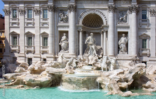 Detail from Trevi fountain in Rome, Italy