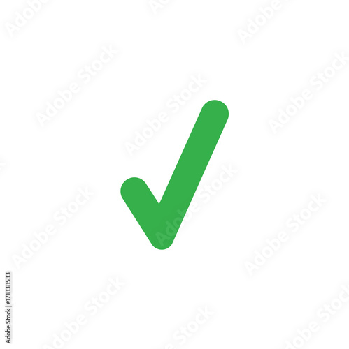 Flat design style vector check mark icon on white