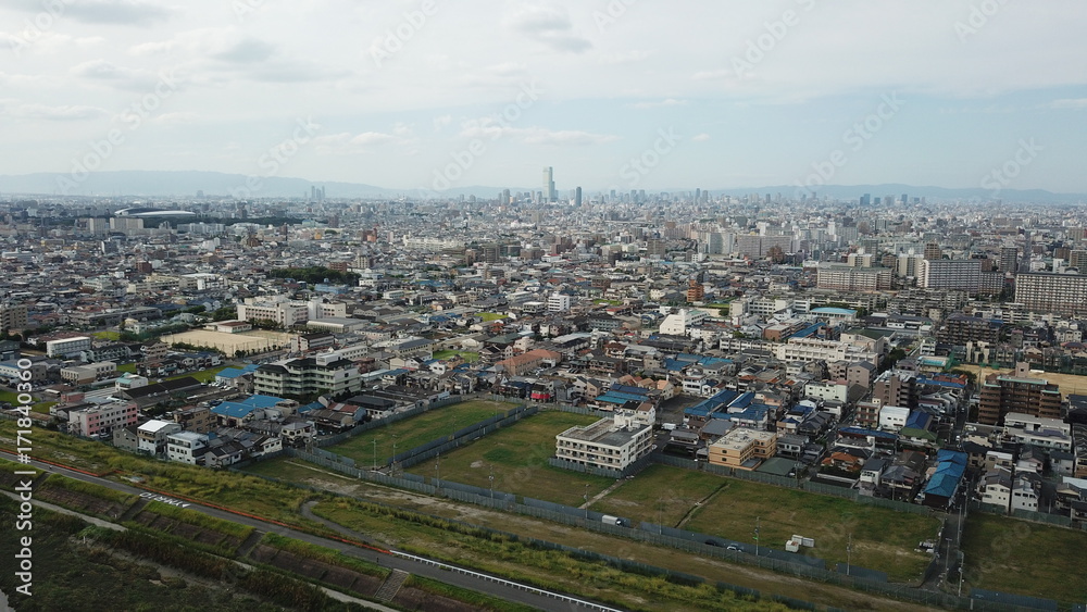 大和川から空撮~大阪市を望む~ 大和川から空撮~大阪市を望む~