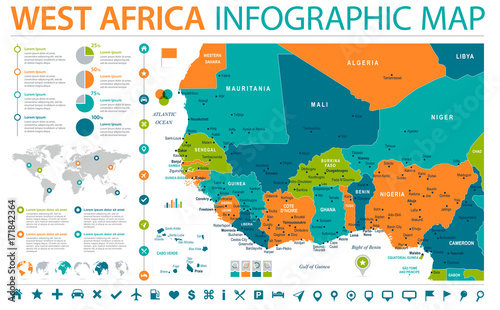 West Africa Map - Info Graphic Vector Illustration