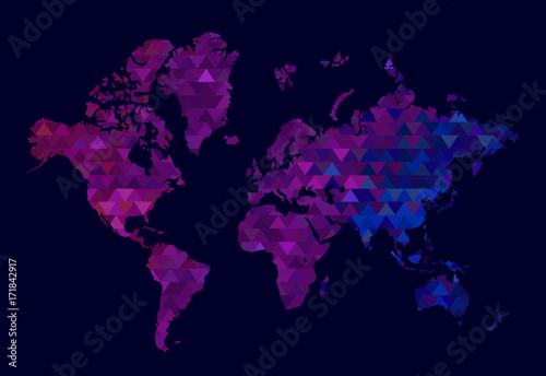 World Map and Information Graphics. triangle world Map