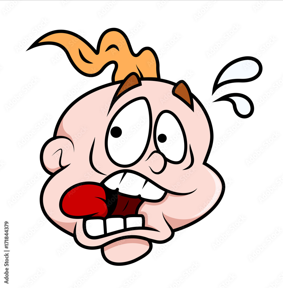 Scared Cartoon Kid Face Expression Stock Vector | Adobe Stock